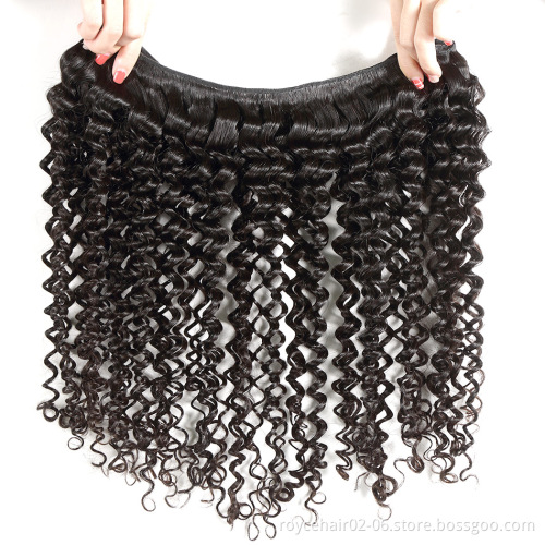 Hot Sale 100% Brazilian Human Hair Glueless Extensions Vendor, Cuticle Aligned Hair Weaving Bundle With Transparent Lace Closure